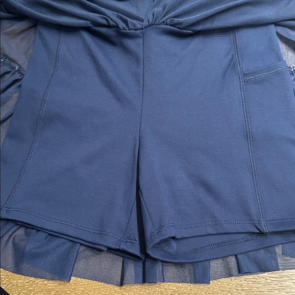 Derek Heart Navy Blue Tiered Dress Size S Fit & Flare Mesh Skirt - Picture 5 of 6